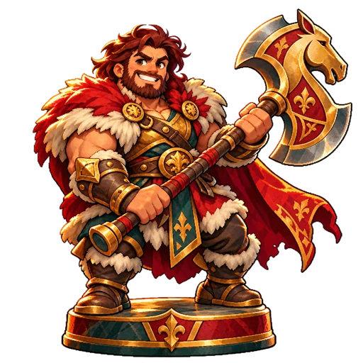 The Aggressor, a fiery fantasy warrior on a chess-piece base